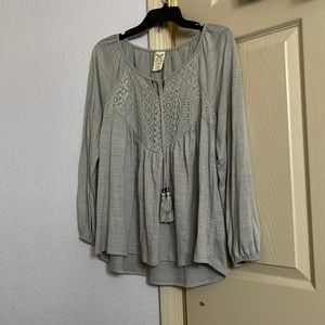 Gray Faded Glory Blouse M (8-10)